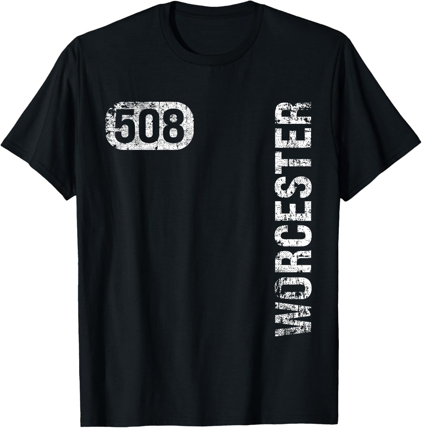Worcester Massachusetts 508 Area Code Vintage Retro T-Shirt - T-Shirt | Black