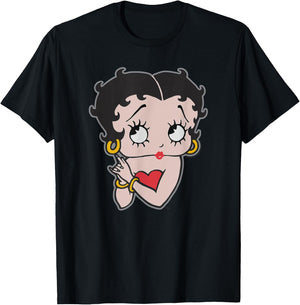 Betty Boop Hands Clasped Pose Poster V-2 T-Shirt - T-Shirt | Black