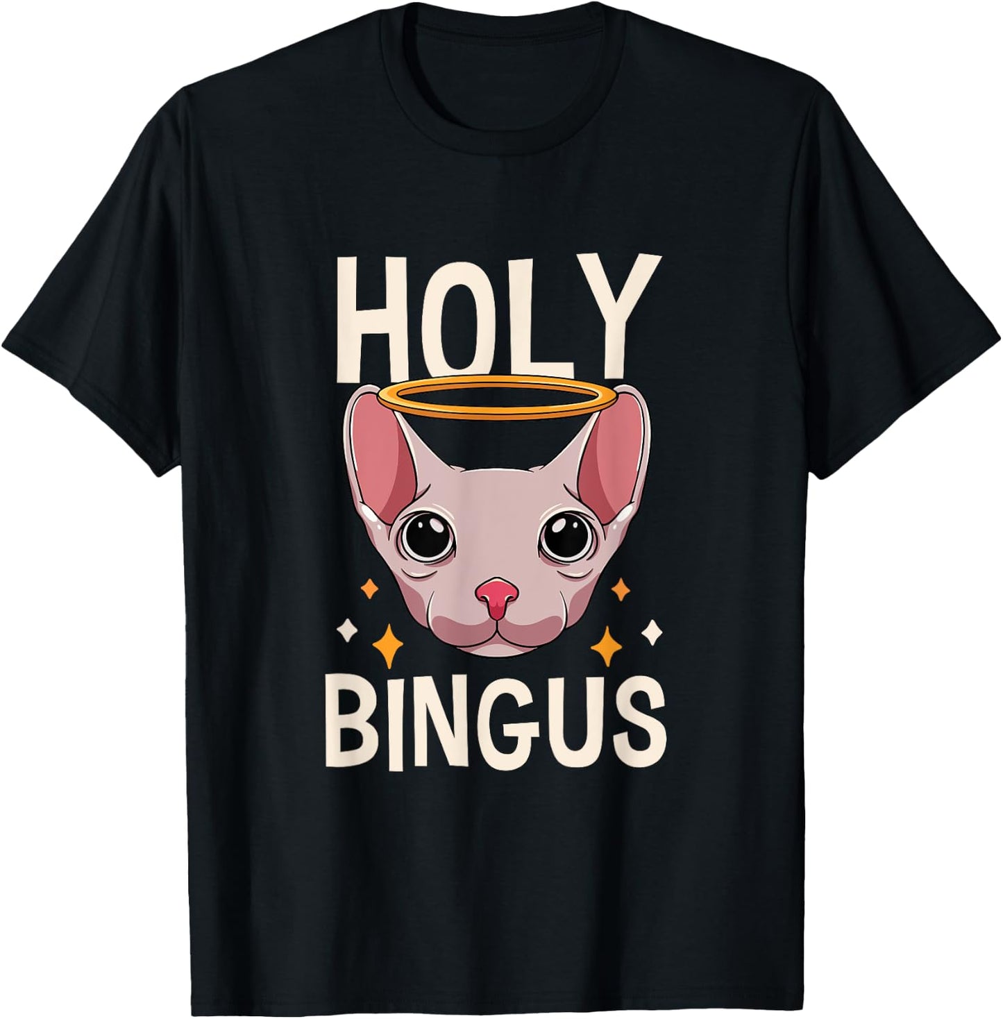 Kitty Sphynx Cat Hairless Kitten Bingus Cat Lover Men Women T-Shirt - T-Shirt | Black