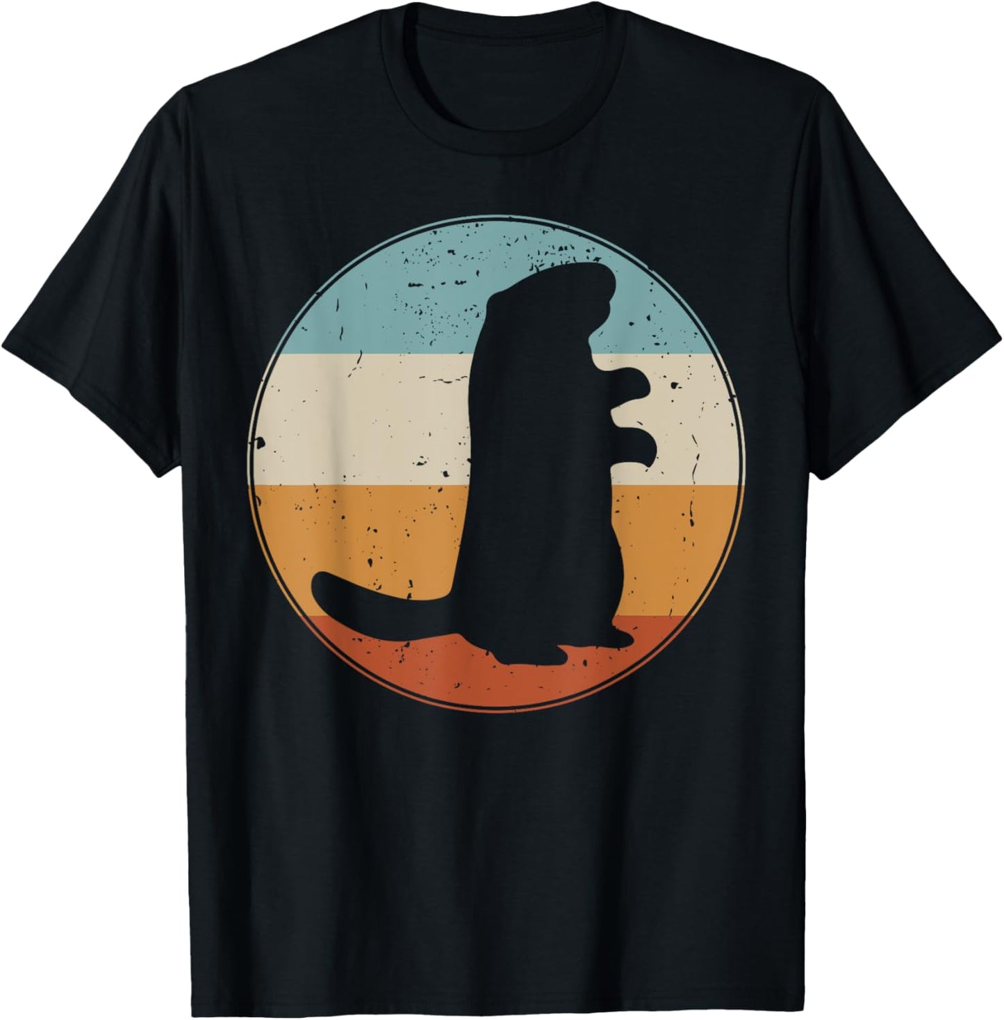 Groundhog Retro Vintage Funny Rodent Woodchuck Lovers T-Shirt - T-Shirt | Black