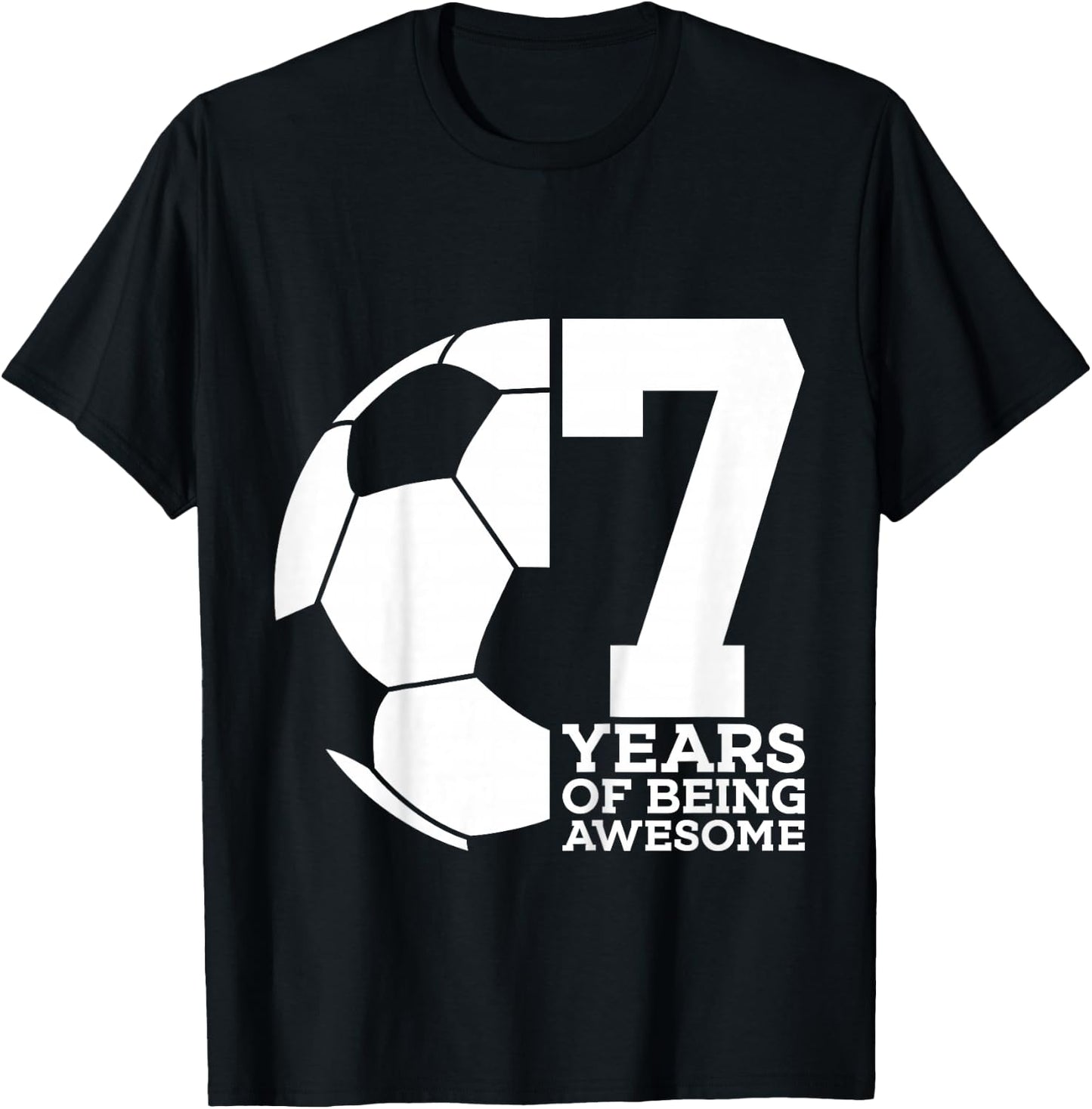 7 Years of Being Awesome Soccer 7TH Birthday T-Shirt - T-Shirt | Black
