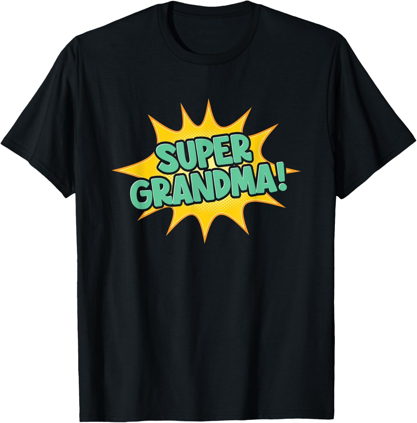 Super Grandma Comic Superhero Retro Grandma Mother's Day T-Shirt - T-Shirt | Black