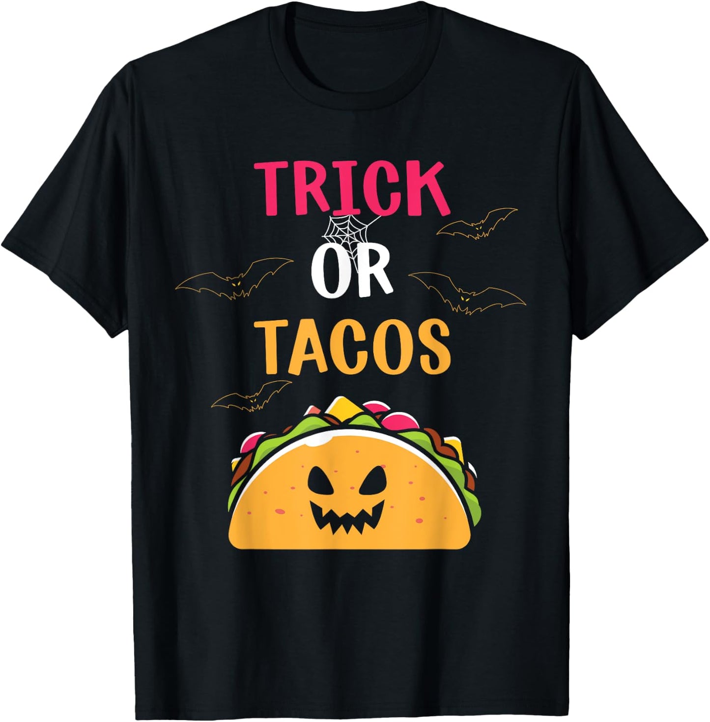 Trick or Tacos funny Halloween Mexican Food Men Women Kids T-Shirt - T-Shirt | Black