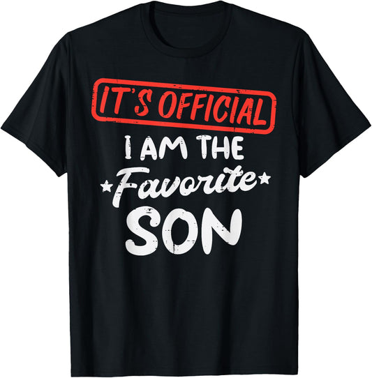 Official Favorite Son Funny Family Men Boys Kids Youth Teen T-Shirt - T-Shirt | Black