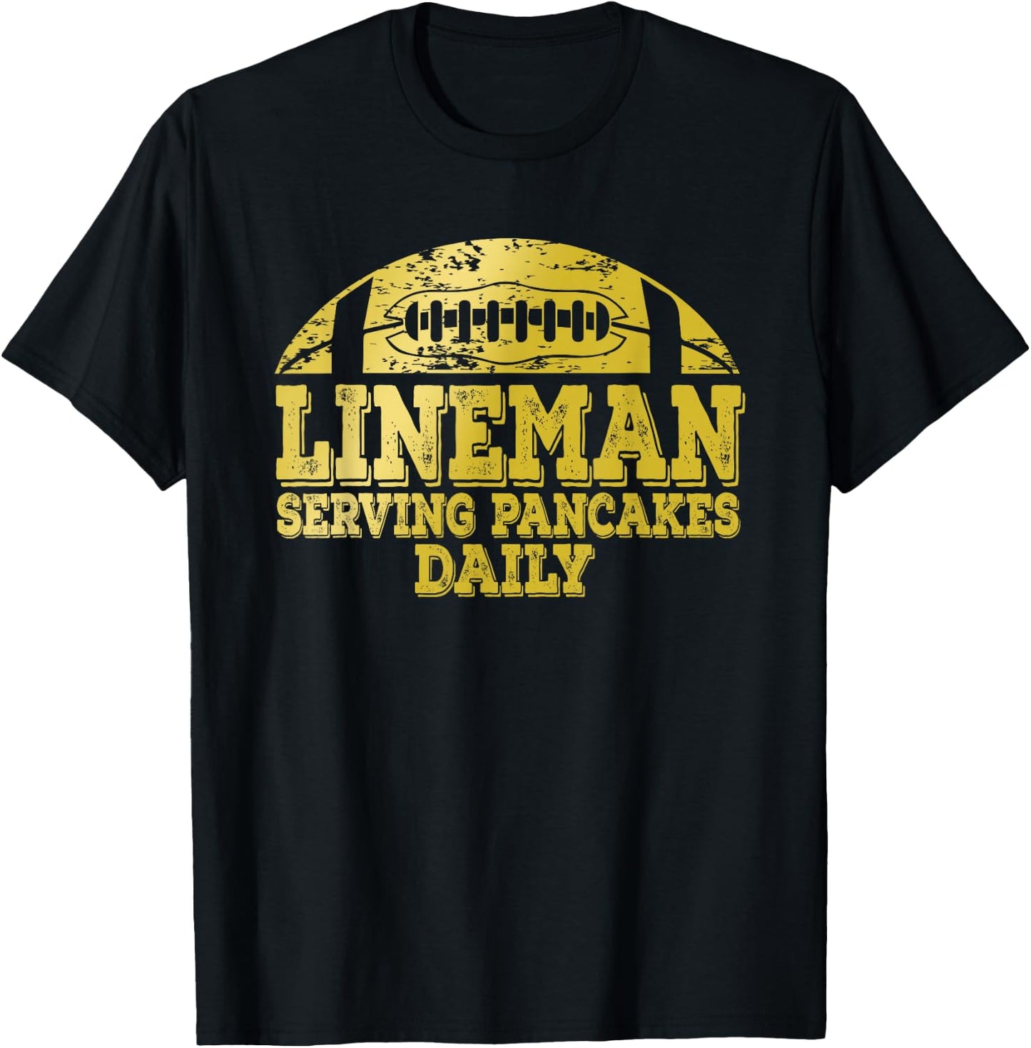 Black and Golds for Football Lineman and Football Pancake T-Shirt - T-Shirt | Black