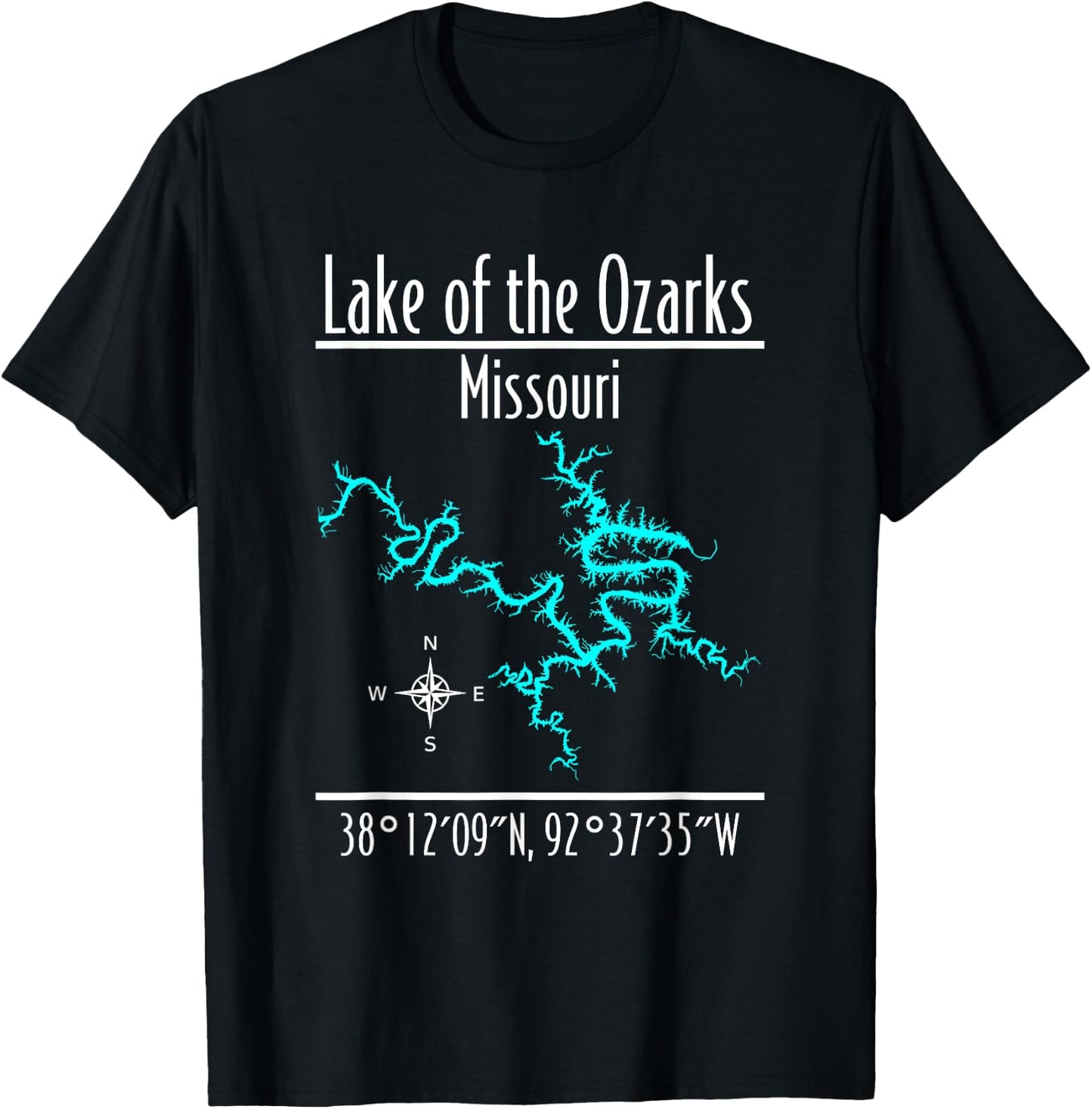 Modern Lake of the Ozarks, Missouri T-Shirt - T-Shirt | Black