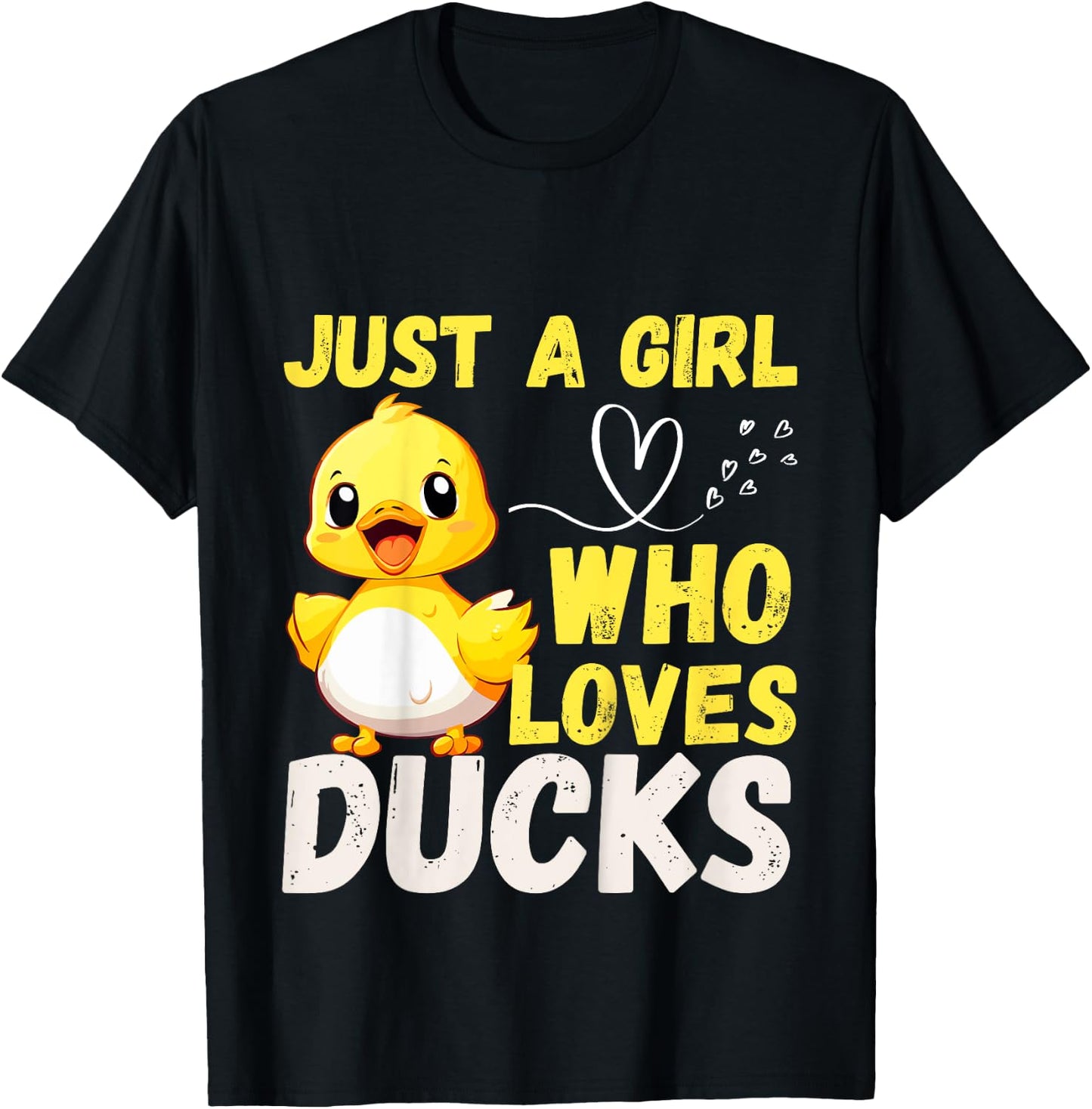 Just A Girl Who Loves Ducks Funny Cute Ducks Lover Girls T-Shirt - T-Shirt | Black