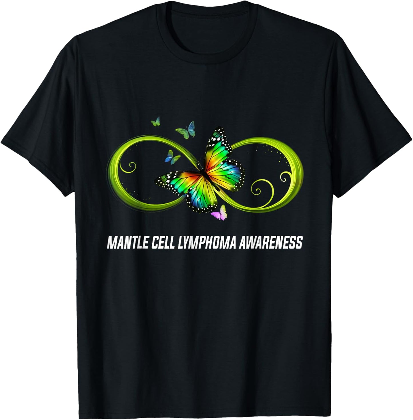 Infinity Butterfly Mantle Cell Lymphoma Awareness T-Shirt - T-Shirt | Black