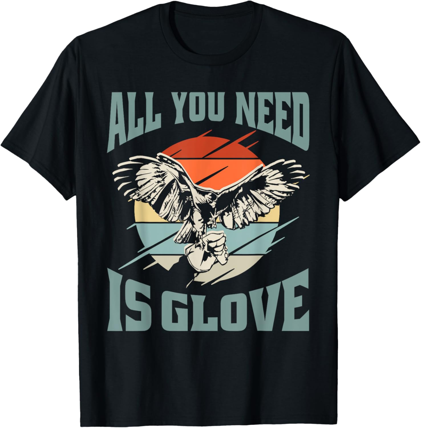 Falconry Hawk Glove Falcon T-Shirt - T-Shirt | Black