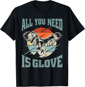 Falconry Hawk Glove Falcon T-Shirt - T-Shirt | Black