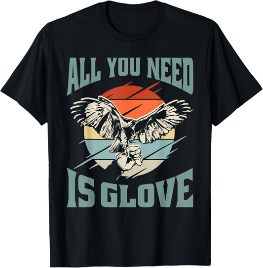 Falconry Hawk Glove Falcon T-Shirt - T-Shirt | Black