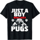 Just A Boy Who Loves Pugs - Dog Owner Puppy Pup Pet Trainer T-Shirt - T-Shirt | Black