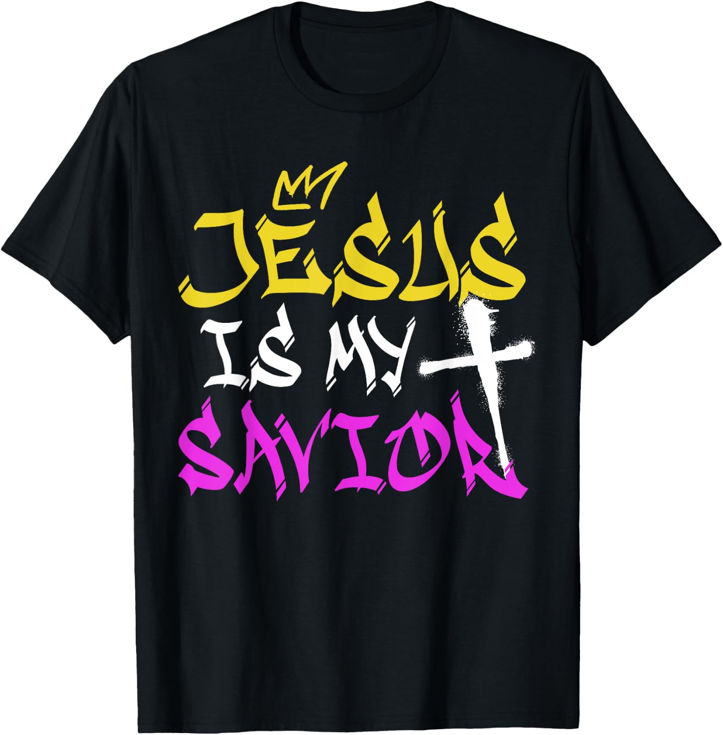 Jesus Is My Savior Graffiti Spray Street Art Drawing Artist T-Shirt - T-Shirt | Black