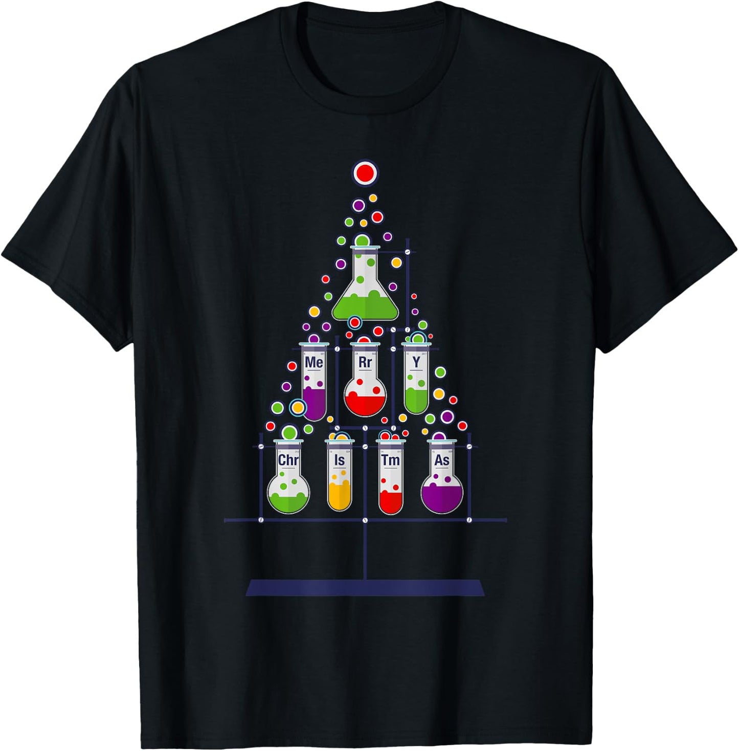 Funny Science Teacher Student Christmas Chemistry Xmas Humor T-Shirt - T-Shirt | Black