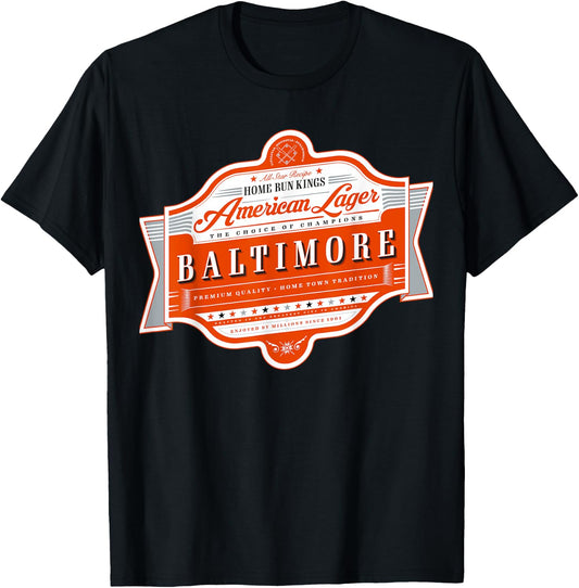 Classic Baltimore Beer Label - Charm City Pride T-Shirt - T-Shirt | Black
