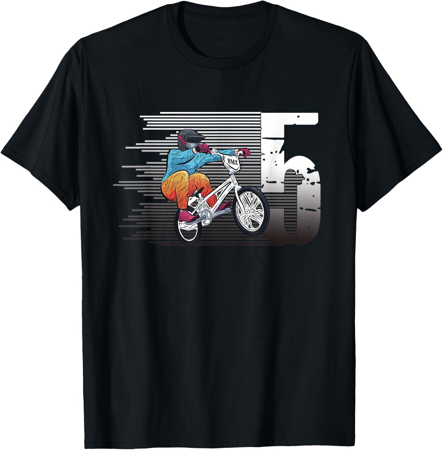 5 Year Old BMX Birthday Gift Party Boys Dirt Biking 5th Boy T-Shirt - T-Shirt | Black