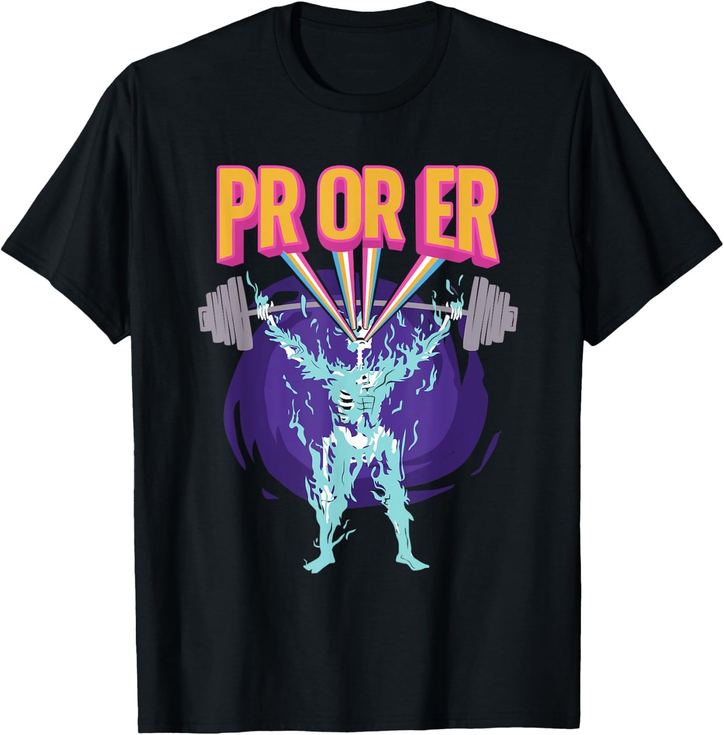PR Or ER, Workout Bodybuilding Gym Weightlifting T-Shirt - T-Shirt | Black