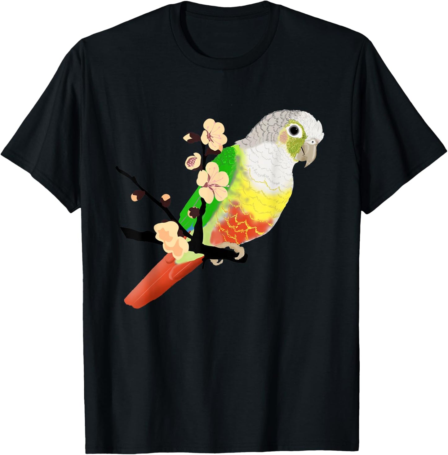 Pineapple Green Cheek Conure T-Shirt - T-Shirt | Black