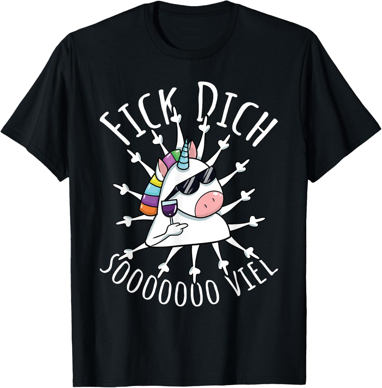 Fick Dich So Much | Evil Misanthrop Unicorn | Sarcasm T-Shirt - T-Shirt | Black