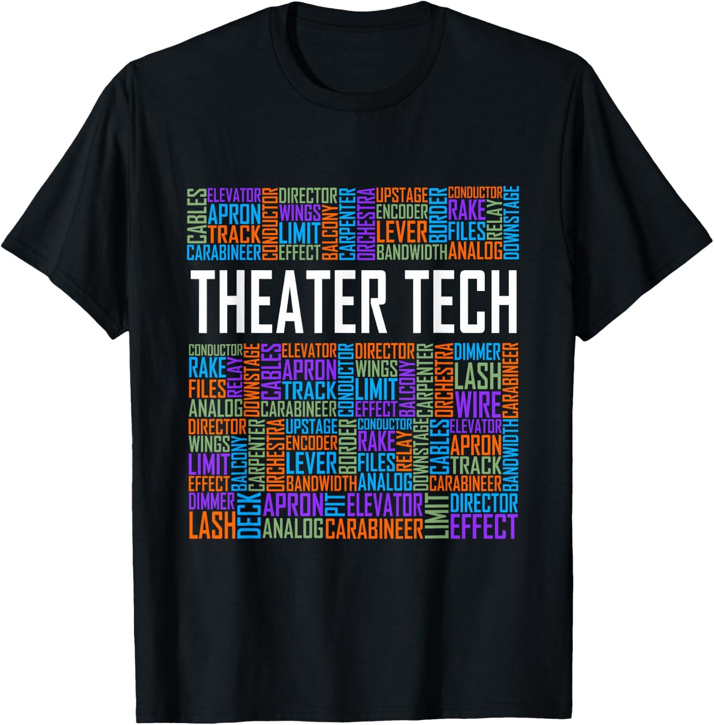 Theater Tech Heart Theatre Technician Crew Designs Black Small T-Shirt - T-Shirt | Black