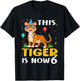 6th Birthday Tiger Design This Tiger Is Now 6 Years Old T-Shirt - T-Shirt | Black