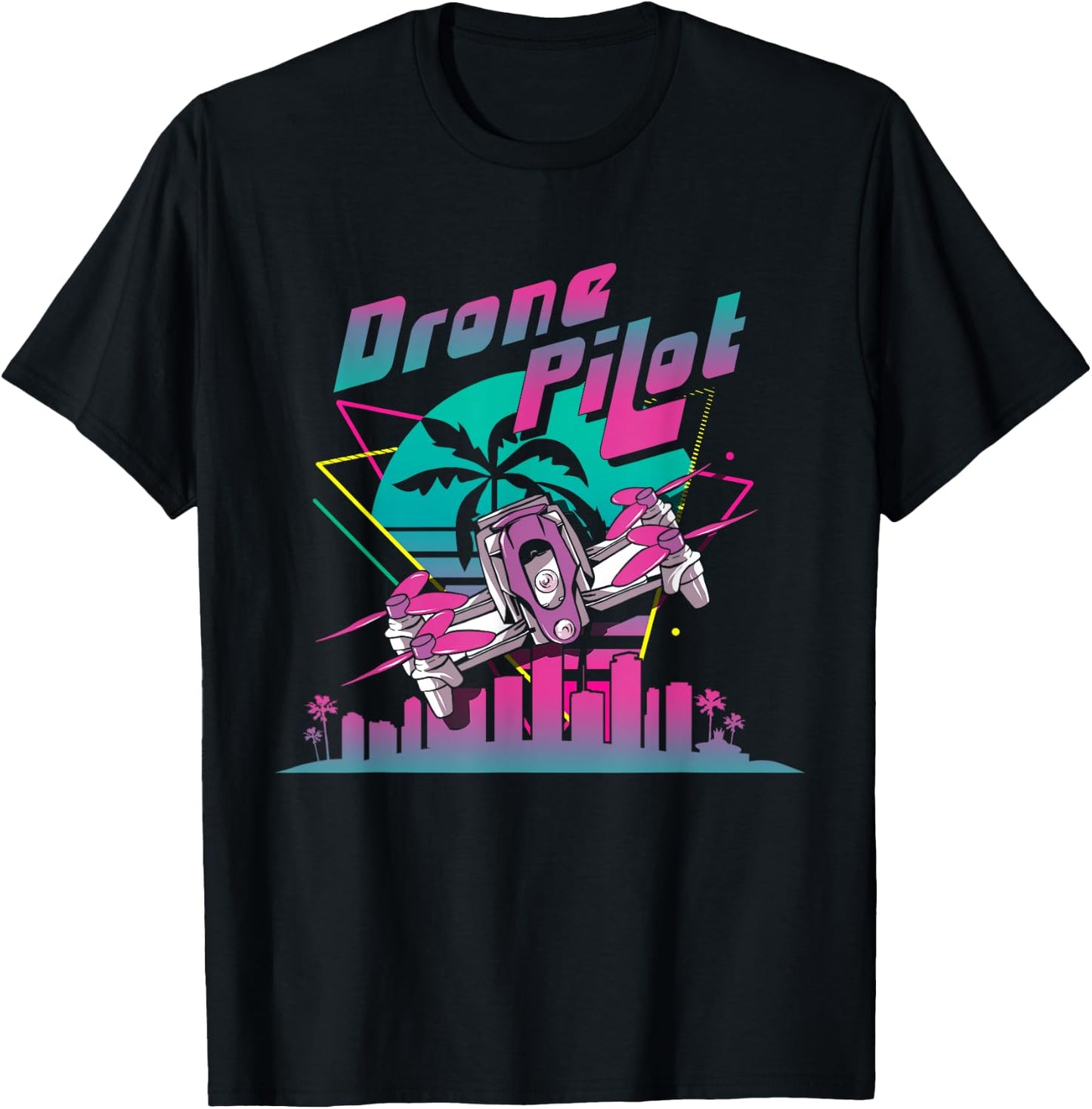 Retro Vintage Funny Drone Pilot T-Shirt - T-Shirt | Black