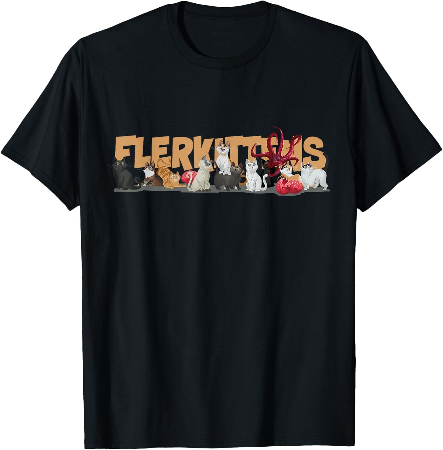Marvel Studios The Marvels Flerken Goose’s Flerkittens Cute T-Shirt - T-Shirt | Black