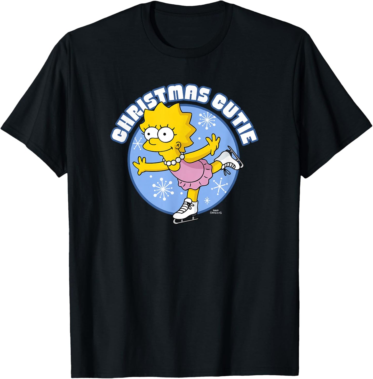The Simpsons Christmas Lisa Christmas Cutie Ice Princess V2 T-Shirt - T-Shirt | Black