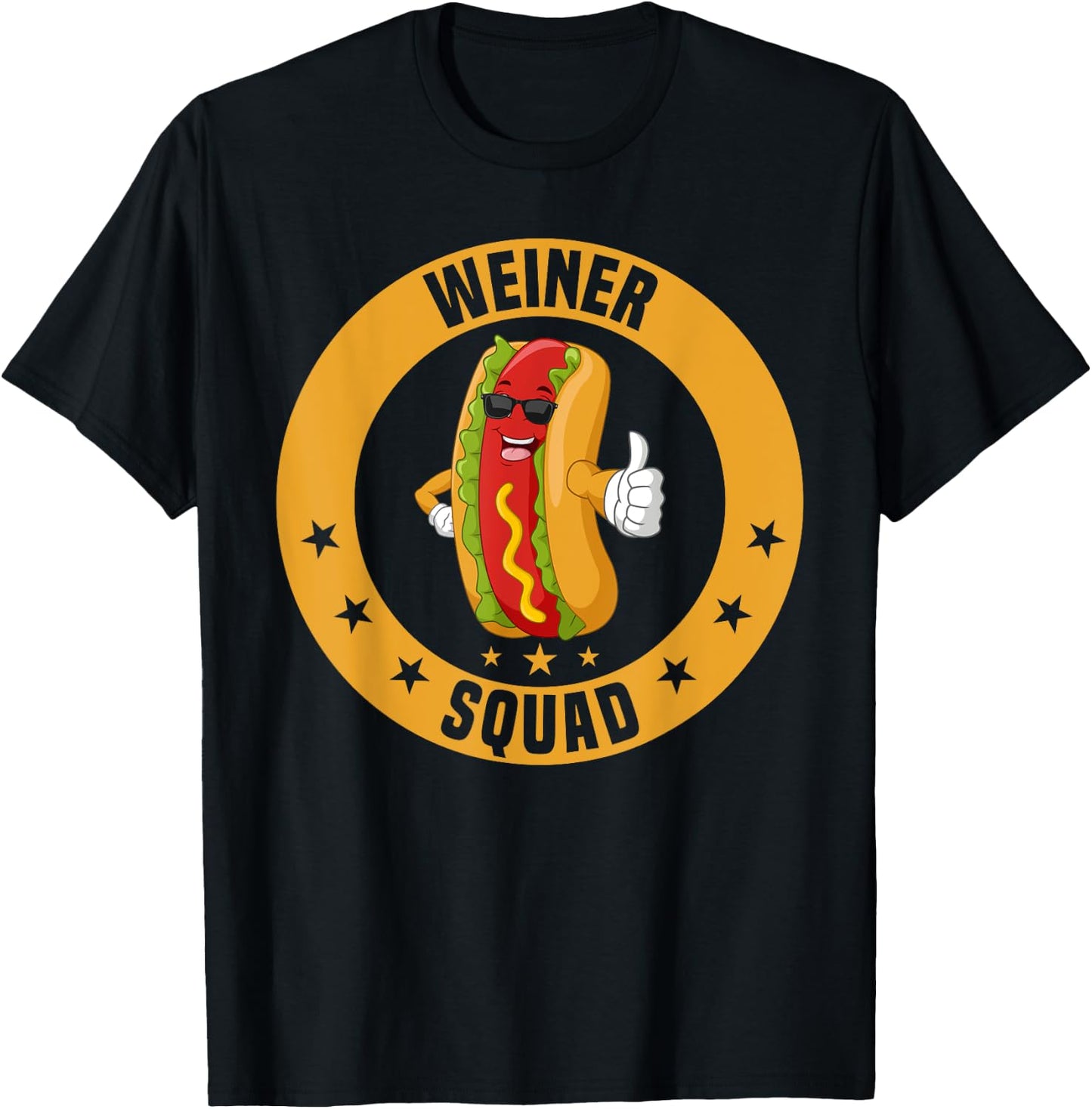 Sausage Weiner Squad Hot Dog Funny T-Shirt - T-Shirt | Black