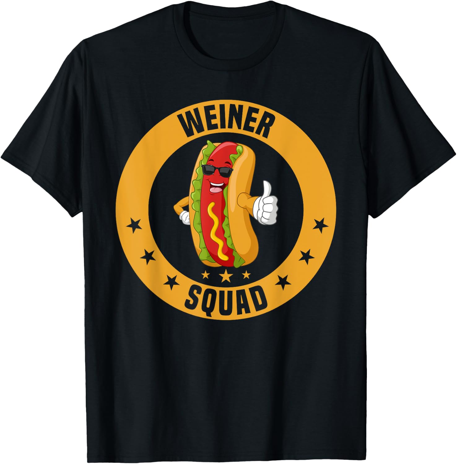 Sausage Weiner Squad Hot Dog Funny T-Shirt - T-Shirt | Black