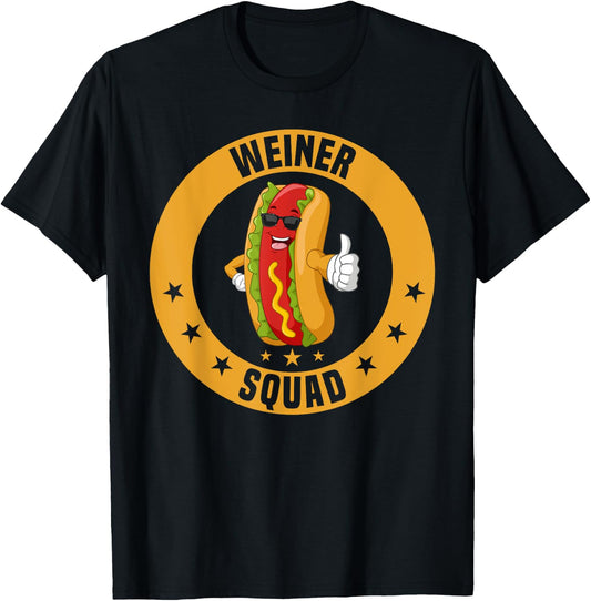 Sausage Weiner Squad Hot Dog Funny T-Shirt - T-Shirt | Black