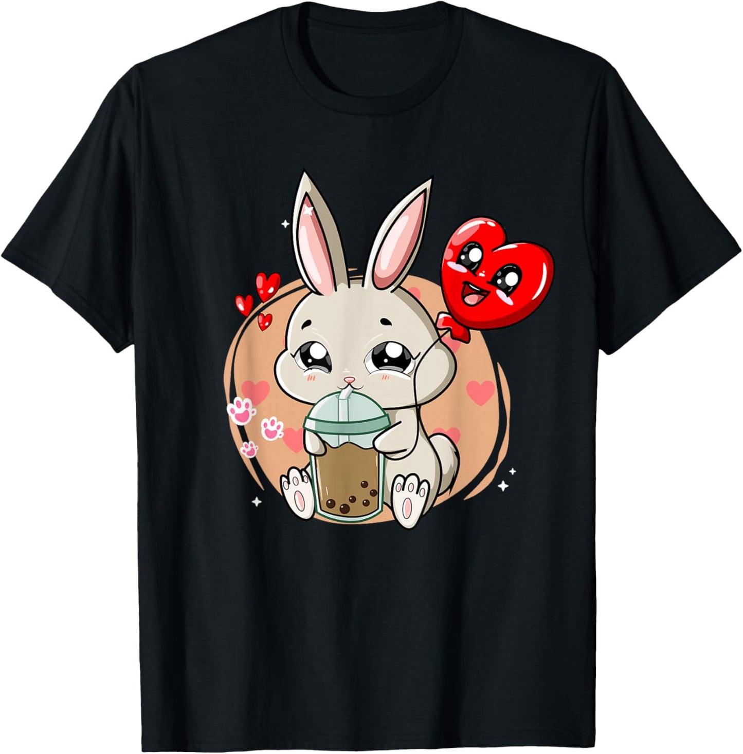 Anime Kawaii Bubble Tea Rabbit Boba Tea Usagi T-Shirt - T-Shirt | Black