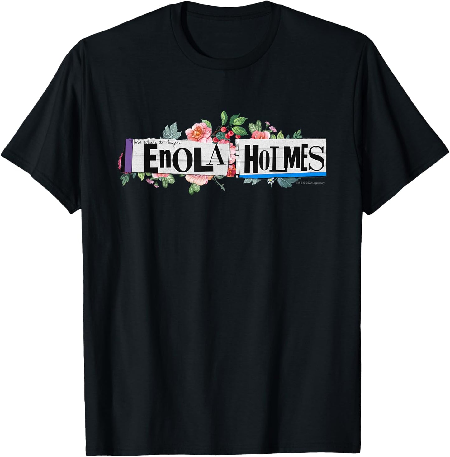 Enola Holmes - Floral Logo T-Shirt - T-Shirt | Black