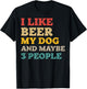 I Like Beer and My Dog And Maybe 3 People Funny Vintage Women T-Shirt - T-Shirt | Black