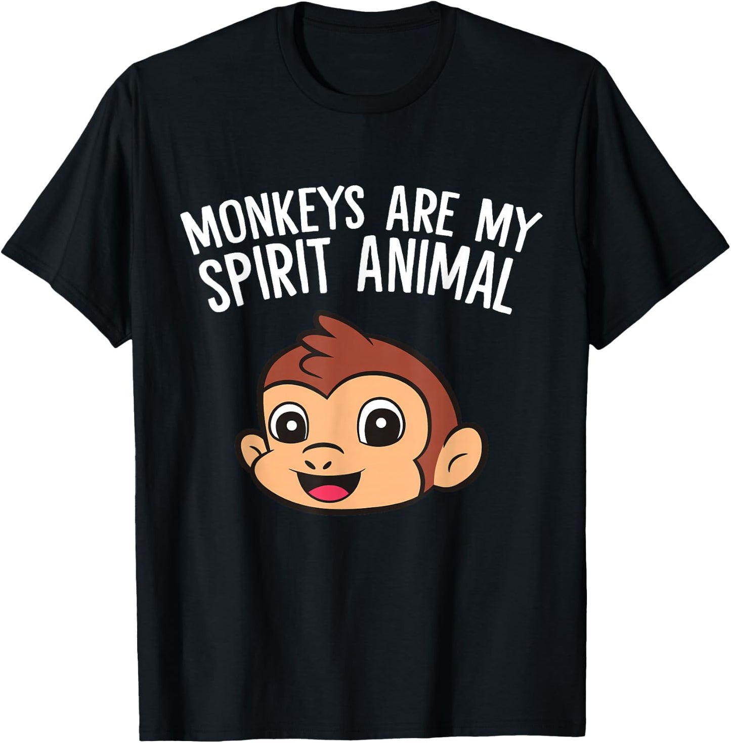 Funny Monkey Lover Monkeys Are My Spirit Animal T-Shirt - T-Shirt | Black