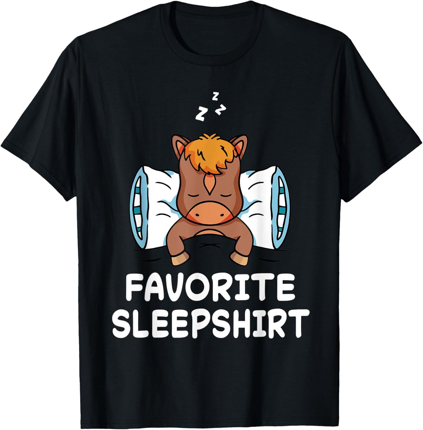 Horse Horses Nap Sleeping Sleep Pajama Pajamas Nightgown T-Shirt - T-Shirt | Black