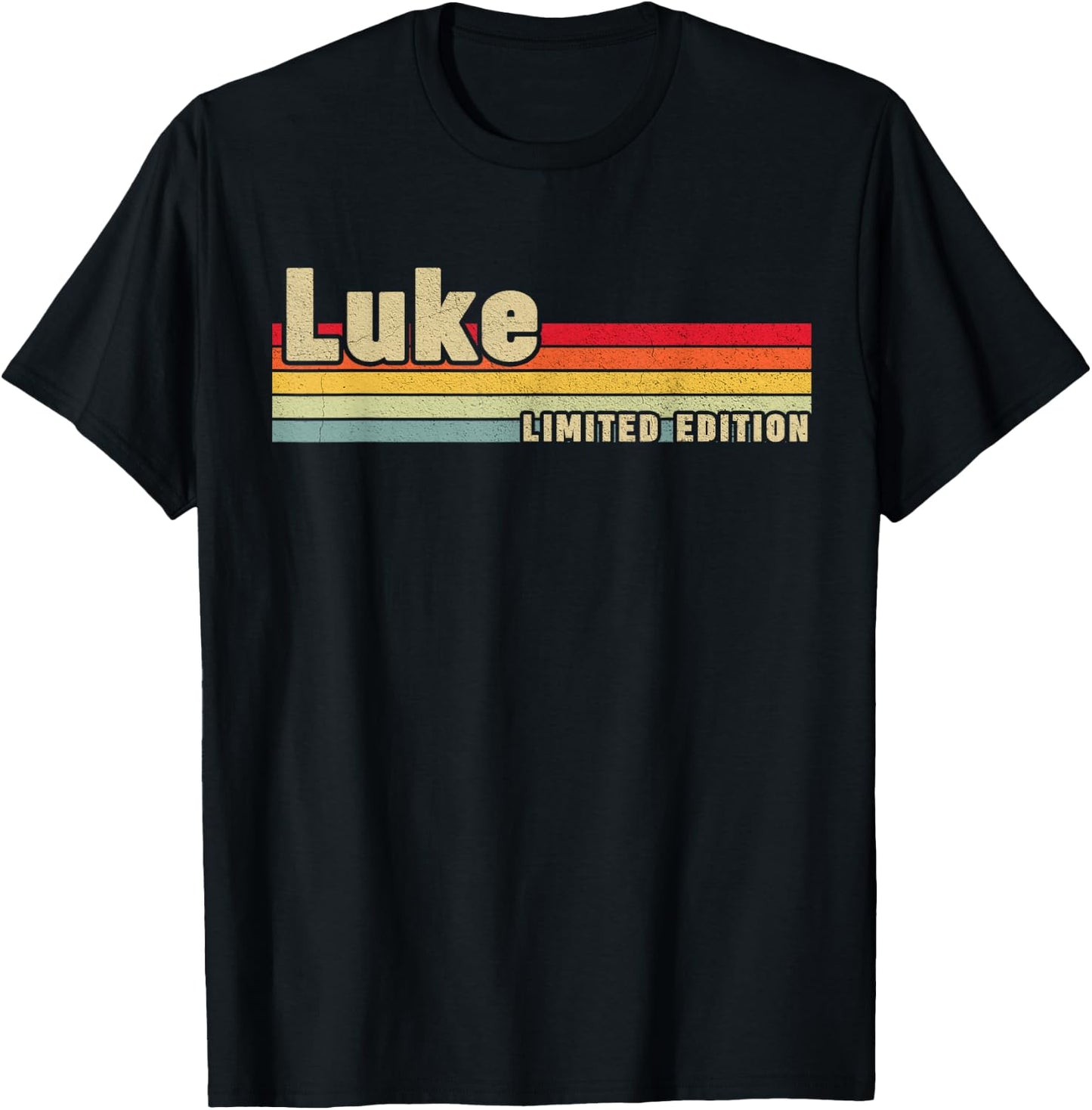 First Names Apparel Kids Luke Name Personalized Birthday Funny Black Letter Print Short Sleeve T-Shirt - T-Shirt | Black