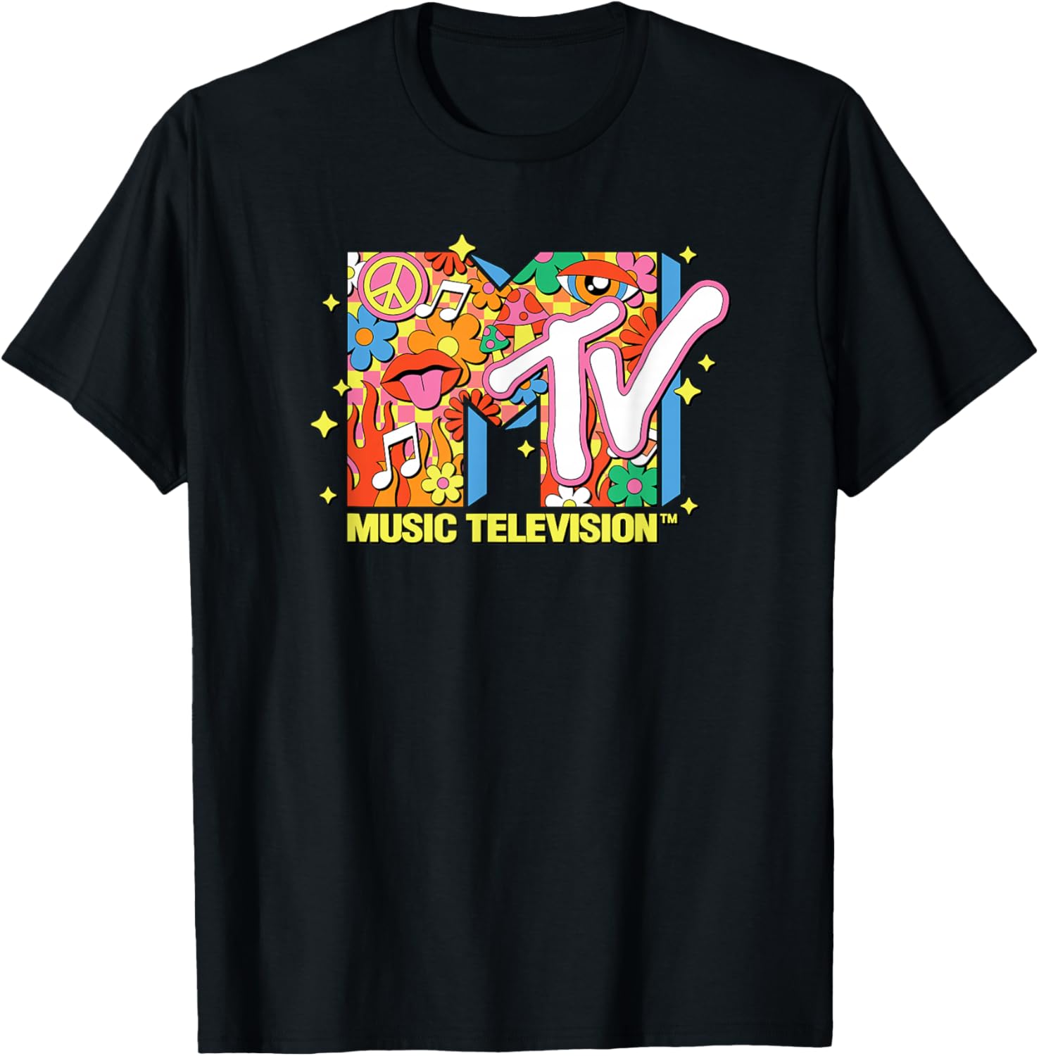 MTV - Retro Collage Logo T-Shirt - T-Shirt | Black
