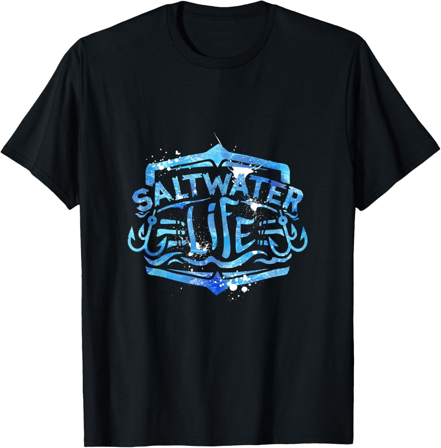 Saltwater Life Fishing T-Shirt - T-Shirt | Black