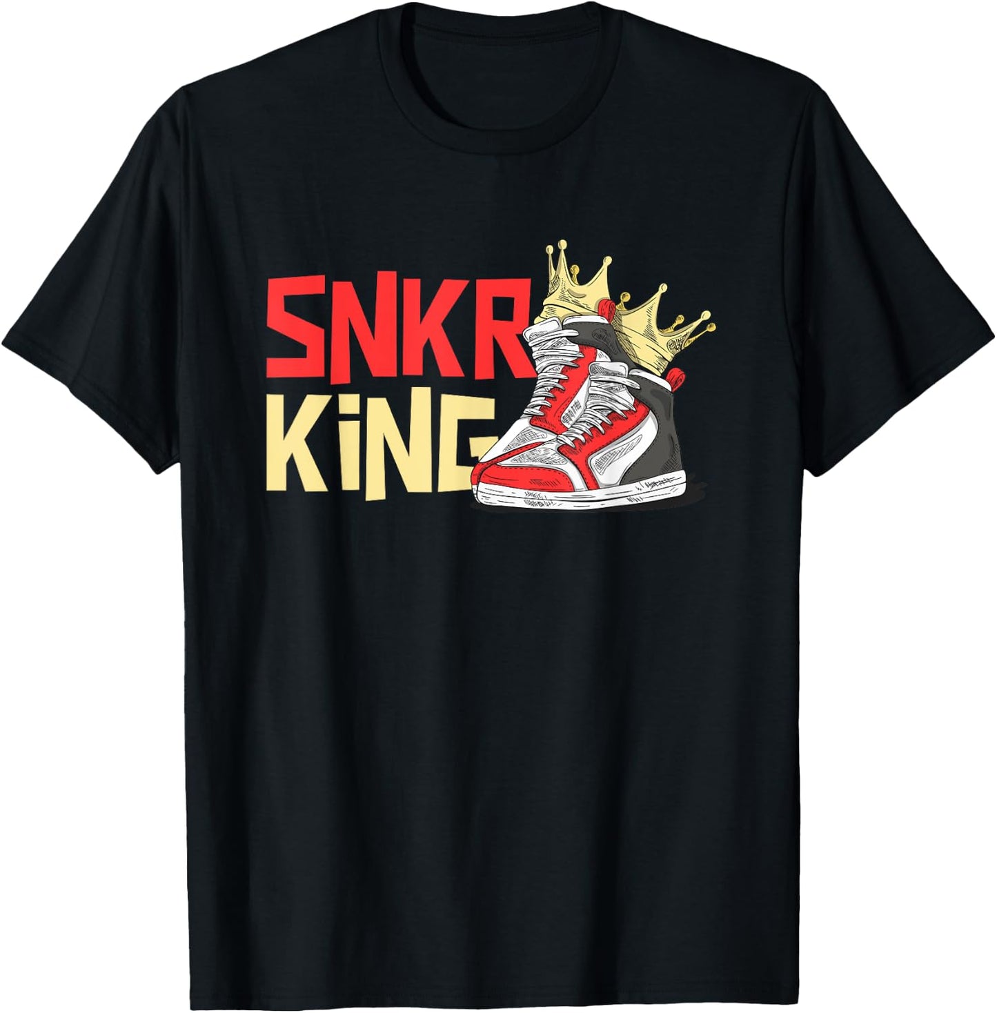 SNKR King Sneaker King Crowned Kicks Collector T-Shirt - T-Shirt | Black