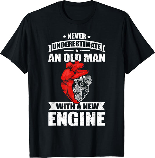 Heart Transplant Funny & Old Man Heart Surgery T-Shirt - T-Shirt | Black
