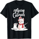 Funny Christmas Merry Catmas cat snowcat snowman graphic cat T-Shirt - T-Shirt | Black