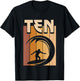 Kids 10 Year Old Surfing Birthday Boy Girl 10th Birthday Surfer T-Shirt - T-Shirt | Black