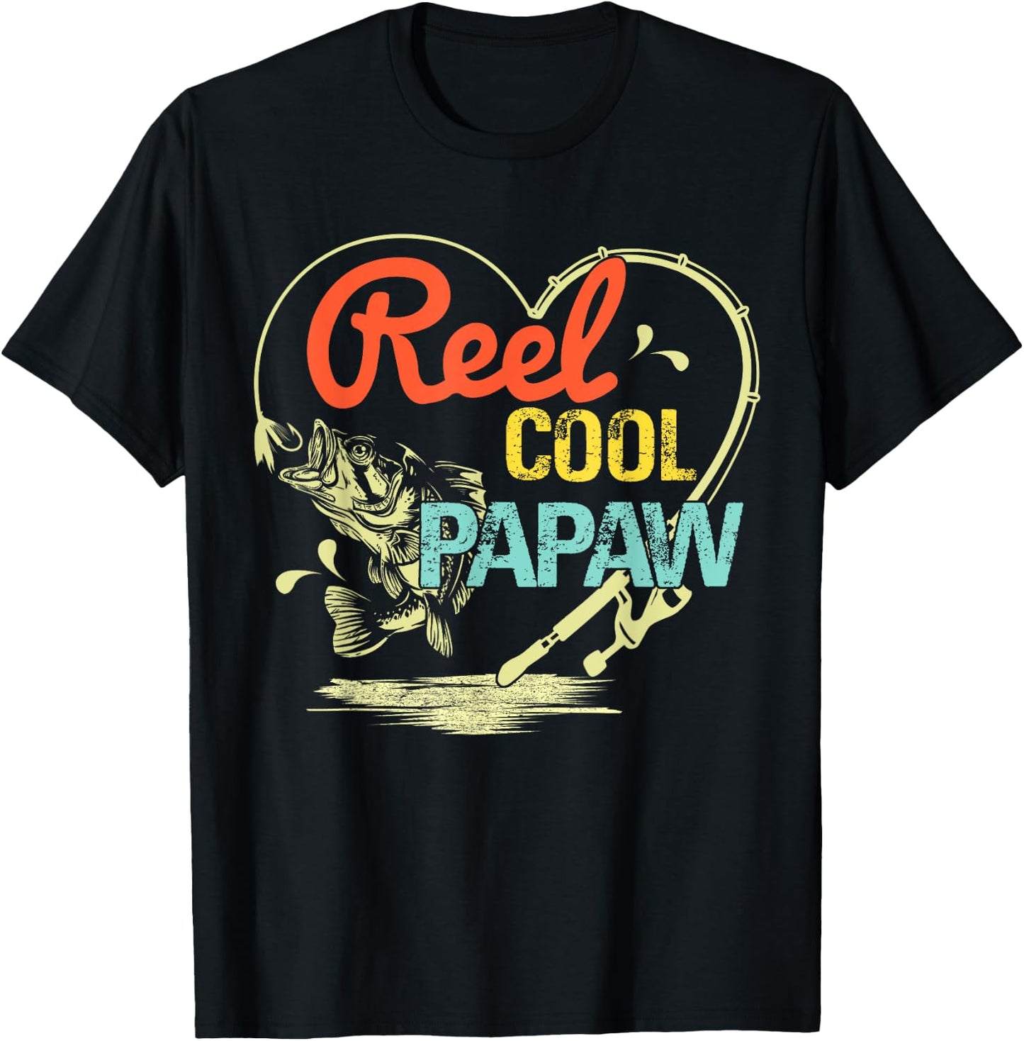 Reel Cool Papaw Fishing Fathers Day For T-Shirt - T-Shirt | Black