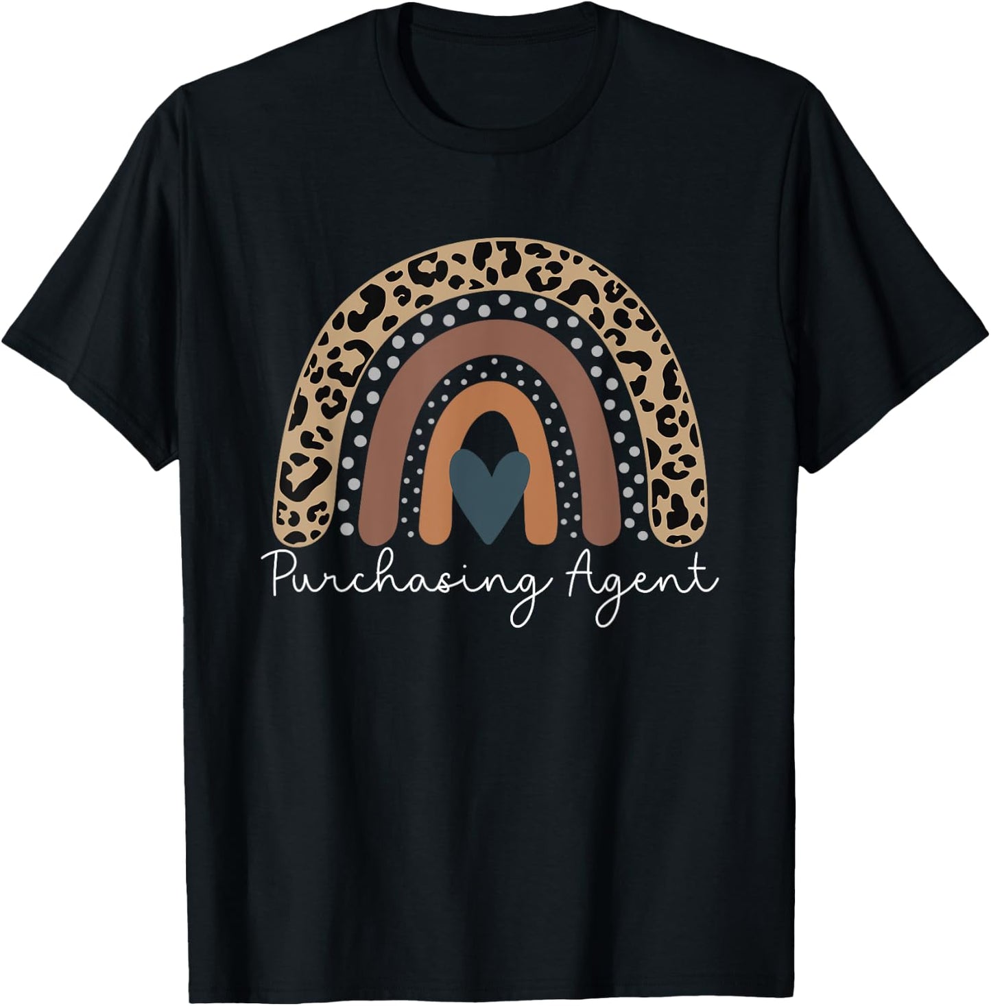 Cute Design Leopard Boho Rainbow for Purchasing Agent Squad T-Shirt - T-Shirt | Black