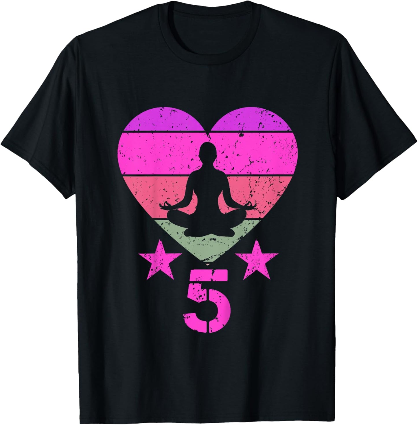 Kids Yoga Birthday 5 Year Old Boy Girl Yoga 5th Birthday T-Shirt - T-Shirt | Black