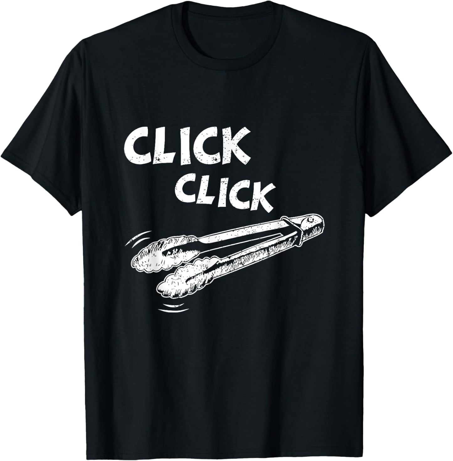 Click a Click Tongs Bbq Barbecue Barbecuing Hanging T-Shirt - T-Shirt | Black