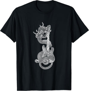 Japanese Dragon Guitar Musical Instrument Japan Guitarist T-Shirt - T-Shirt | Black