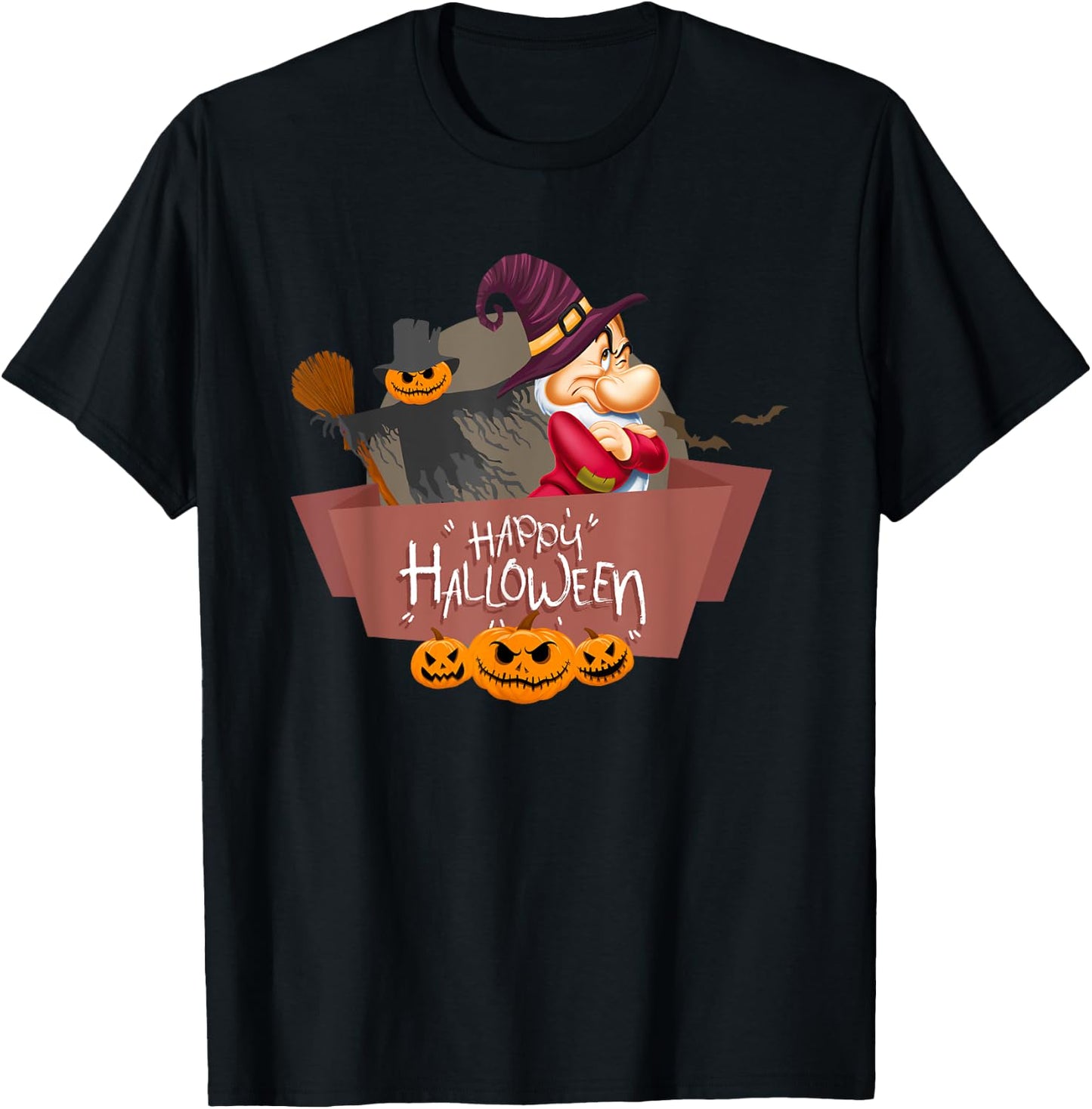 Grumpy Happy Halloween T-Shirt - T-Shirt | Black
