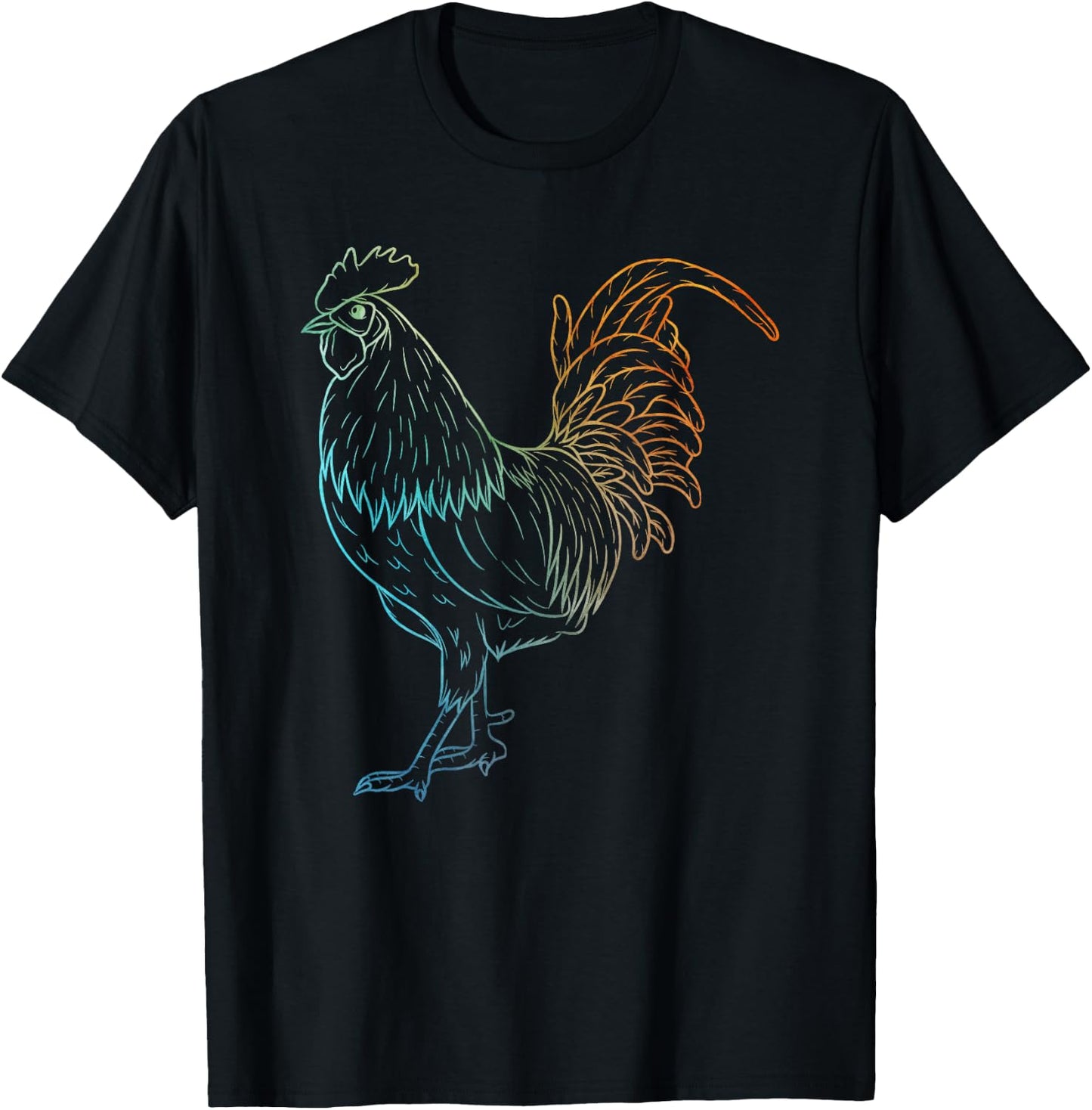 Chicken Art Colorful Rooster Funny Fowl Lovers Outfit T-Shirt - T-Shirt | Black